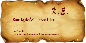 Kmetykó Evelin névjegykártya