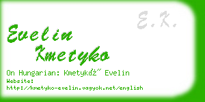 evelin kmetyko business card